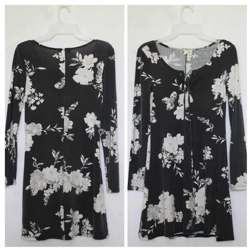 Long Sleeve Dress with Flower Print